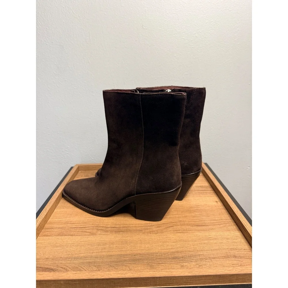 Madewell The‎ Idris Side-Zip Ankle Boot Coffee Bean Brown Size 10.5